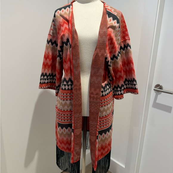 H&M Tribal pattern cardigan with fringe detailing - Picture 4 of 4